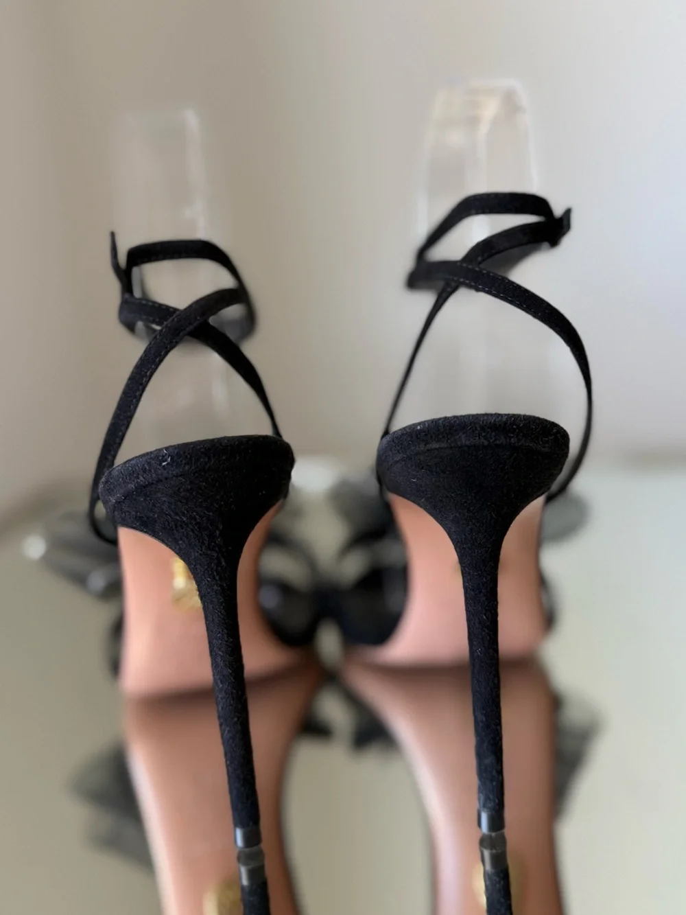 Like new Aquazzura Reve embellished suede sandals $1,150 36.5